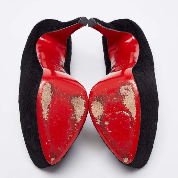 Christian Louboutin Black Calf Hair Daffodile Pumps Size 37 - Picture 7 of 10